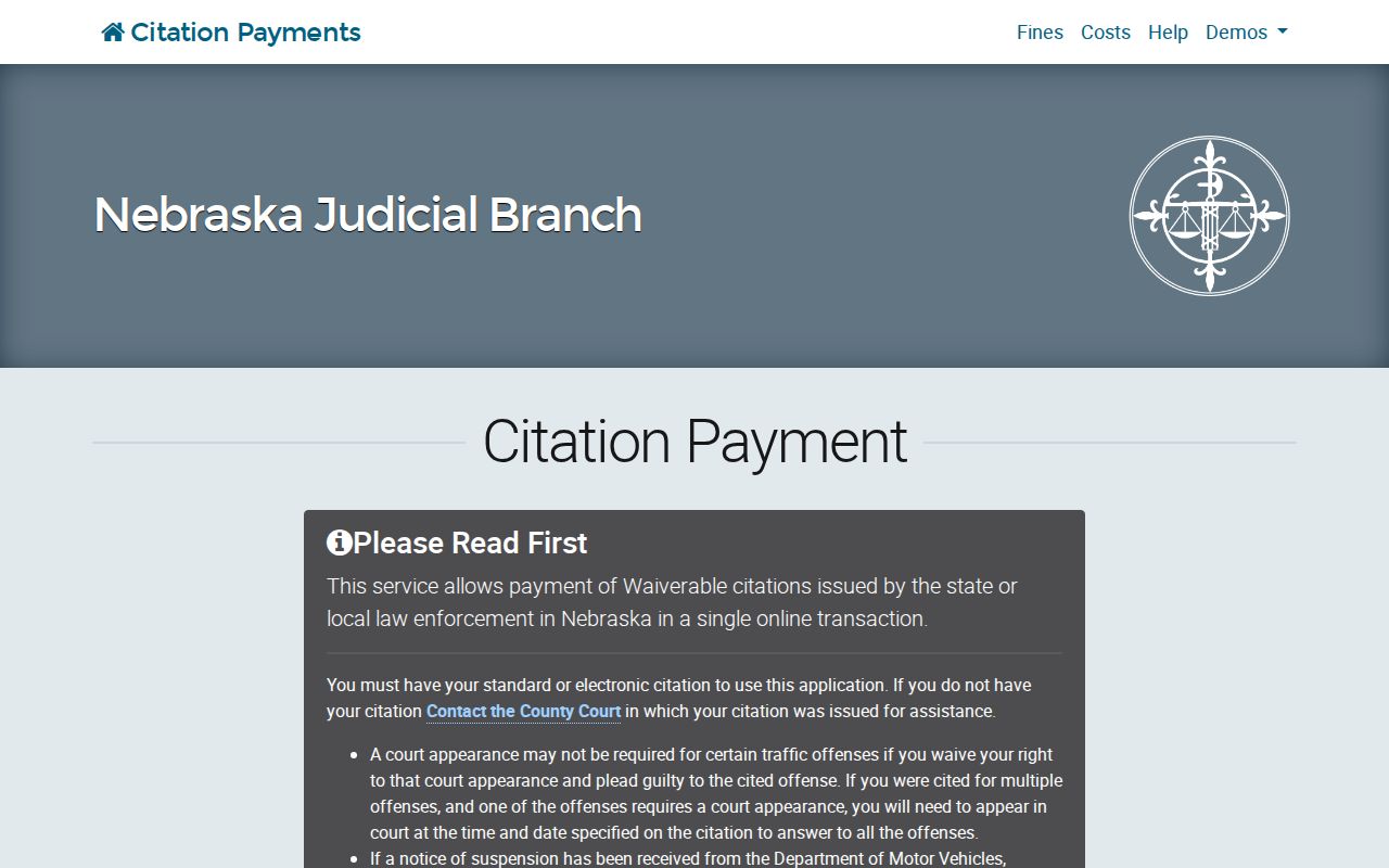 Polk County traffic warrant search reference showing the citation payment portal