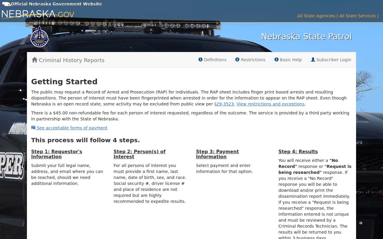 Polk County traffic warrant search reference showing the State Patrol RAP form