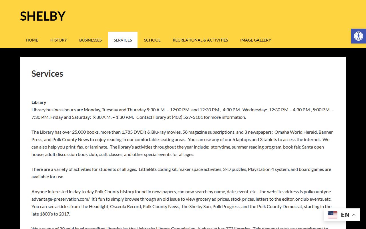 Polk County municipal warrant reference showing Shelby service routing